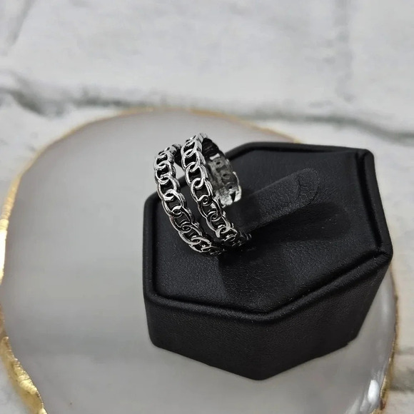 Chain Link Adjustable Fashion Ring A10 x3 - Picture 6 of 7